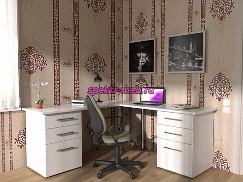 Письменный угловой стол для двоих Стандарт 1