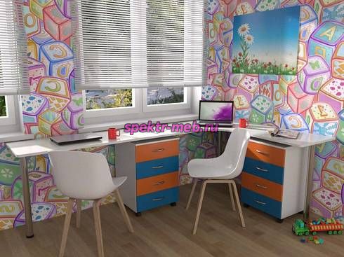 Угловой письменный стол для двоих Канзас 38