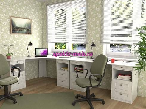 Угловой письменный стол для двоих Веста 6