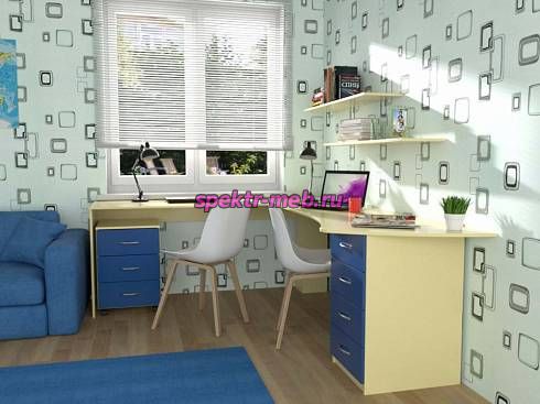 Угловой письменный стол для двоих Виктория 25