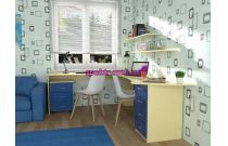 Угловой письменный стол для двоих Виктория 25