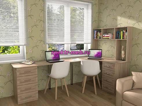 Угловой письменный стол для двоих Канзас 39