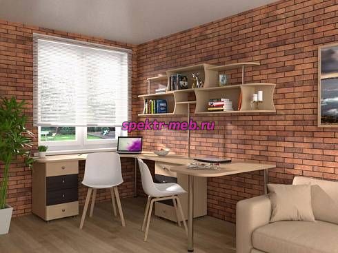 Угловой письменный стол для двоих Колор 56