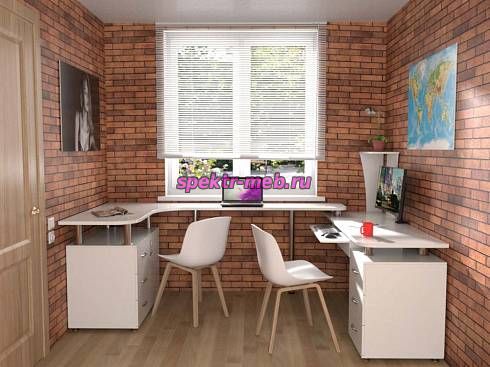 Угловой письменный стол для двоих Рим 1