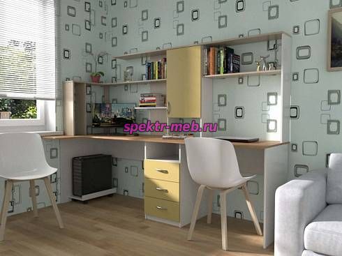 Угловой письменный стол для двоих Канзас 37