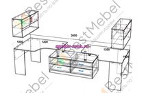 Угловой письменный стол для двоих Канзас 34