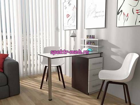 Стол маникюрный с двумя полками Айзи