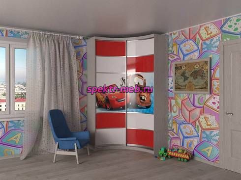 Шкаф-купе радиусный Детский №1