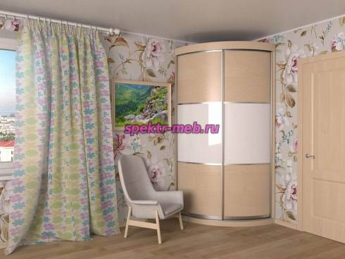 Угловой радиусный шкаф в прихожую Орса