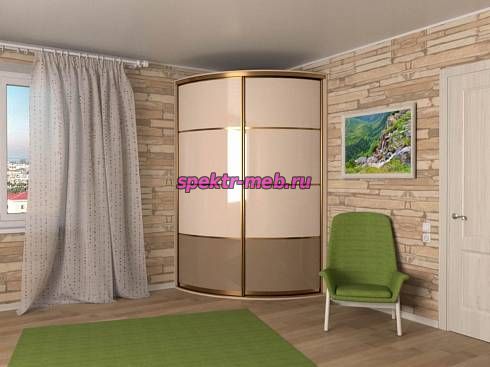 Угловой радиусный шкаф Вапли