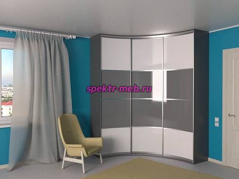 Угловой радиусный шкаф Антонио