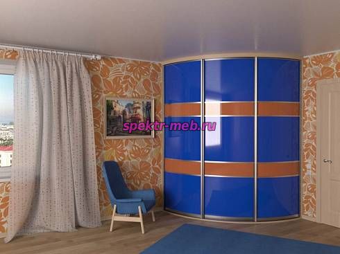 Угловой радиусный шкаф Синяя птица