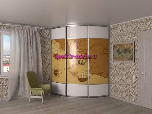 Шкаф-купе радиусный Глори 26