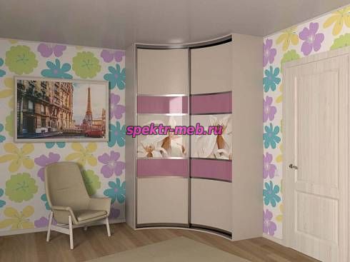 Угловой радиусный шкаф Мари 66