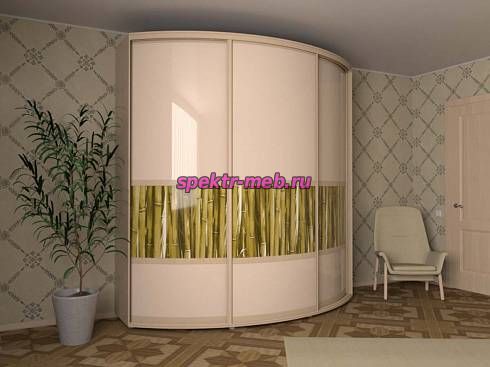 Радиусный шкаф в гостиную Лайн