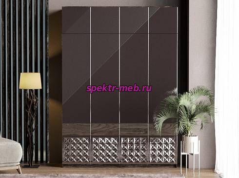 Шкаф глянец с антресолью 3D-7