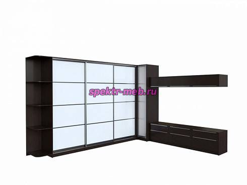 Угловой шкаф-купе с тумбой №1