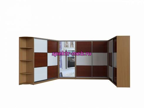 Угловой П-образный шкаф Соната