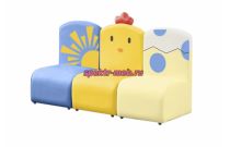 Диван детский 3-х модульный с аппликацией